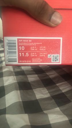 Nike Air Max 90 Black Multi-Color Size 10