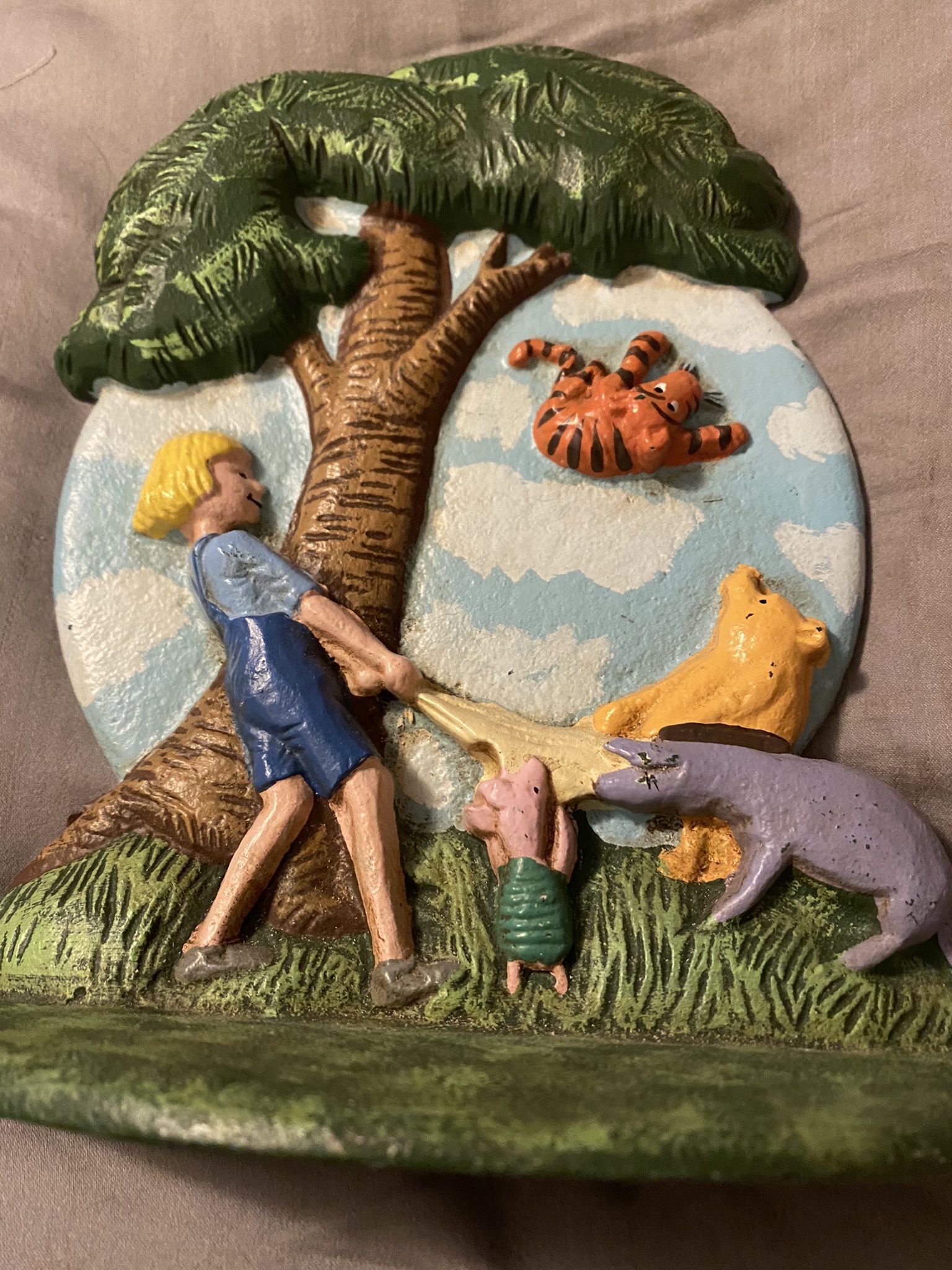 Vintage Winnie The Pooh Cast Iron Bookend