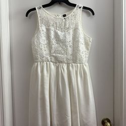 white lace dress, size L