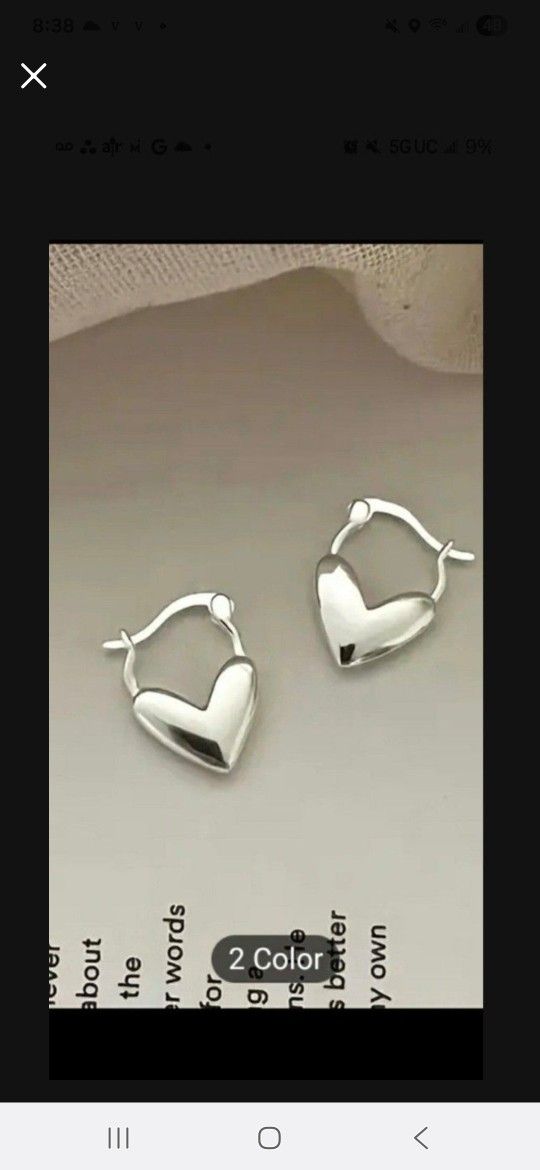 New Vintage Design Silver Heart Shape Earrings