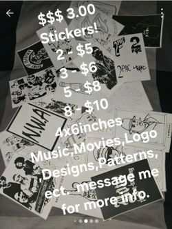 Black & white Sticker's (Various)