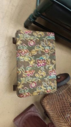 Heated solid wood fabric padded top foot stool