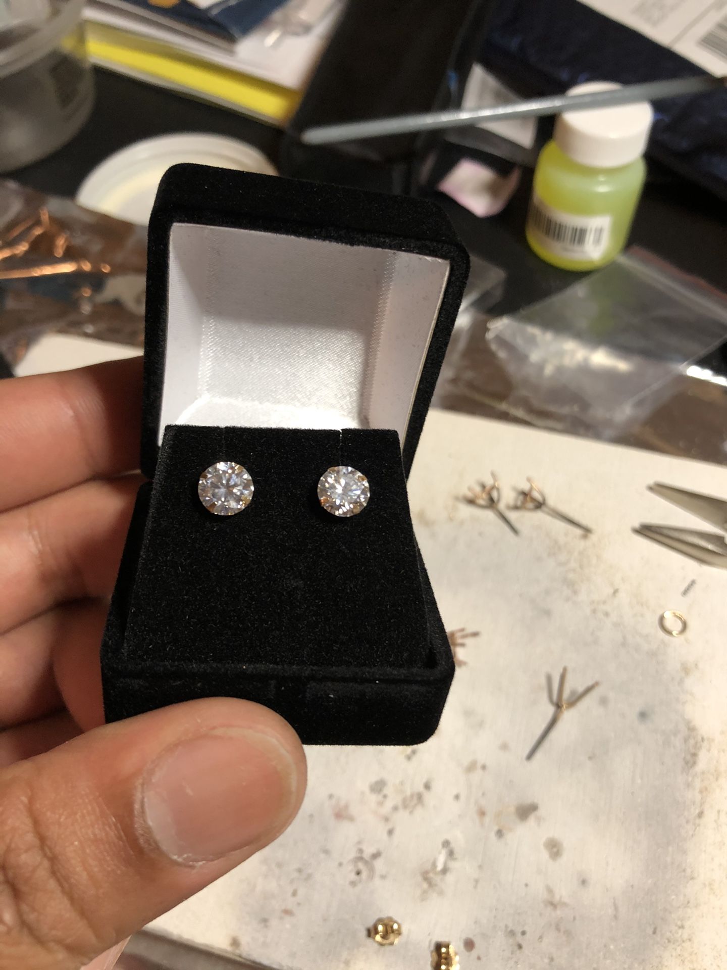 7mm VVS 14k Yellow Gold Earrings