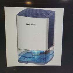 NineSky Small Dehumidifier For 300sqft, 35oz Water Tank 7 Colorful Lights