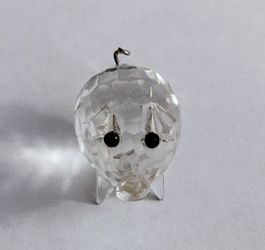 Swarovski crystal mini pig with wire tail 