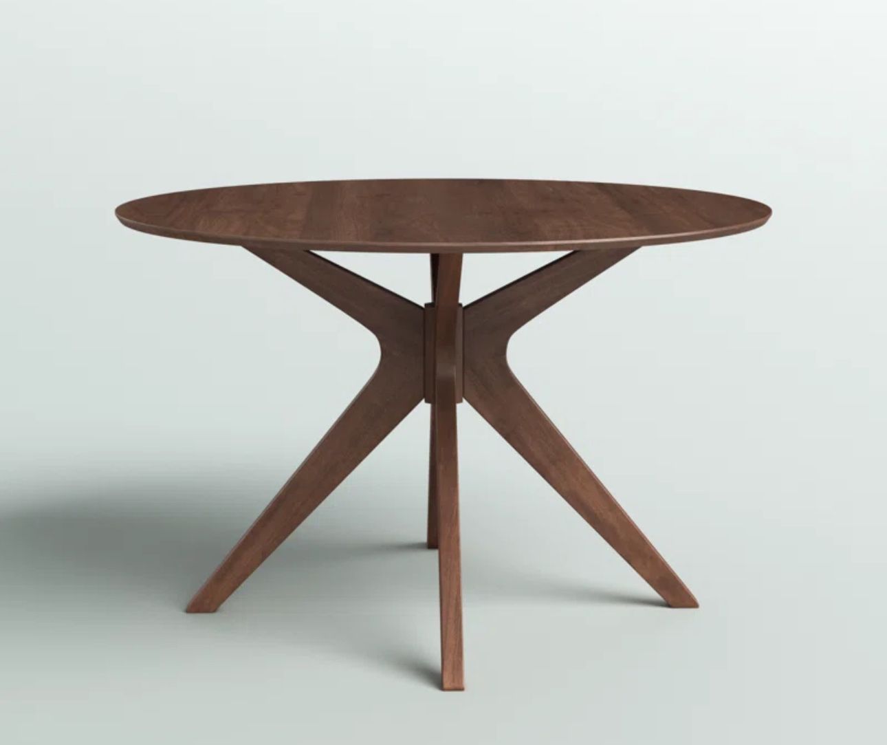 Round Solid Wood Base Dining Table (brown)