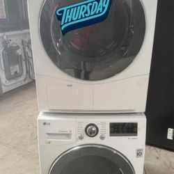 24" LG Stackable Front Load Washer And Electric  Dryer