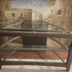  3-tier contemporary glass TV Entertainment Station stand media console