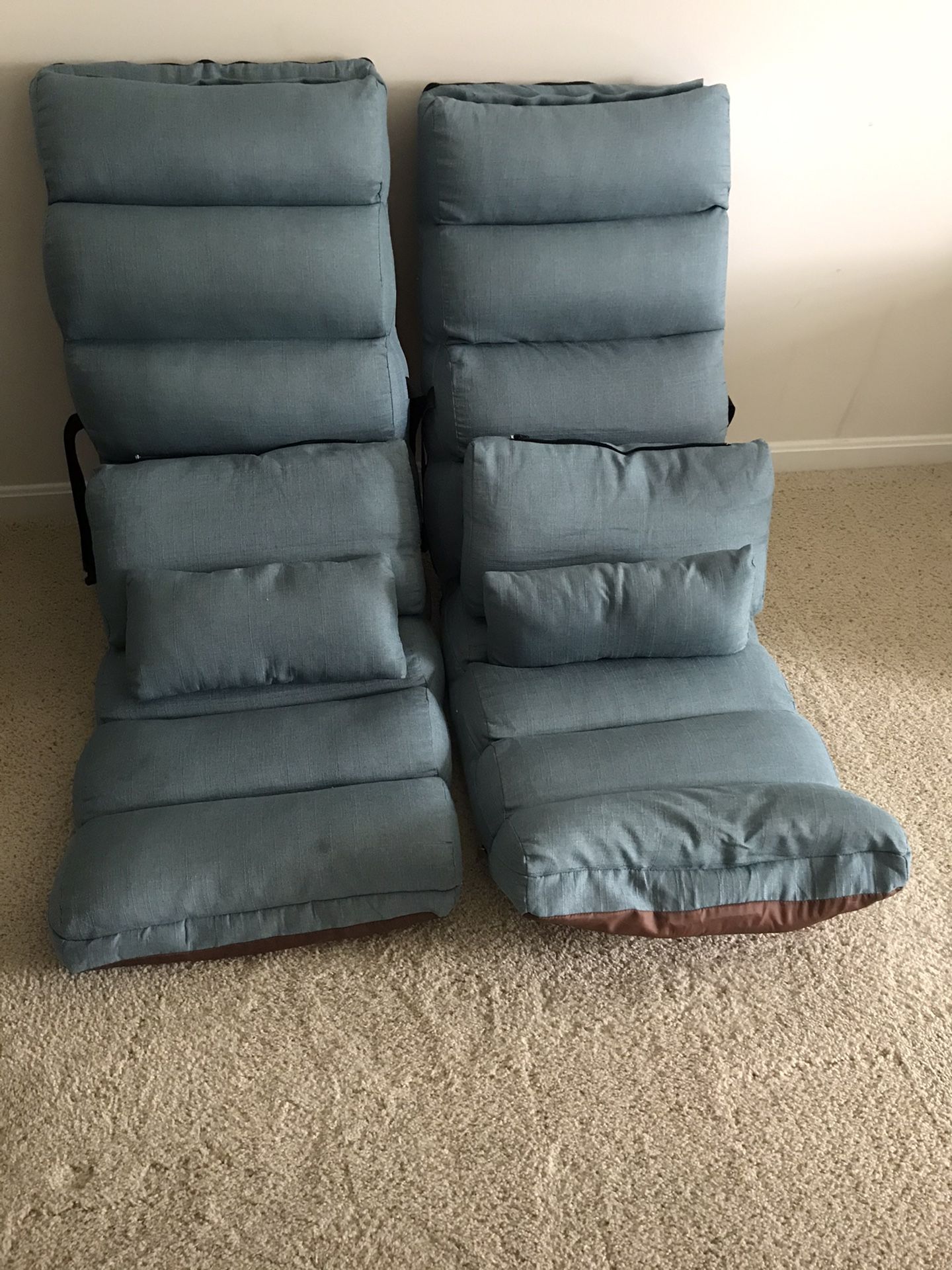 Recently Purchased! Blue Reclining Floor Chairs! (Set of 2)