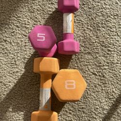2 pairs of Dumbbells (5lbs and 8lbs
