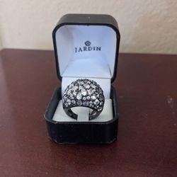 Black zirconium diamond ring size 6.5