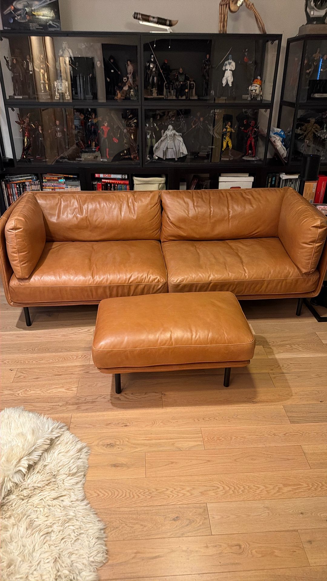 Like New Crate And Barrel Wells 84” Sofa and Ottoman