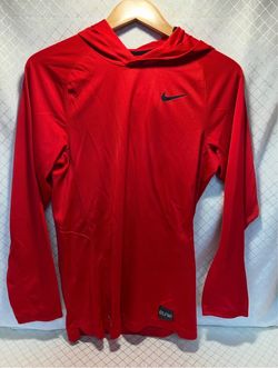 Nike Elite Men’s Small Red Hooded Long Sleeve Dri-Fit