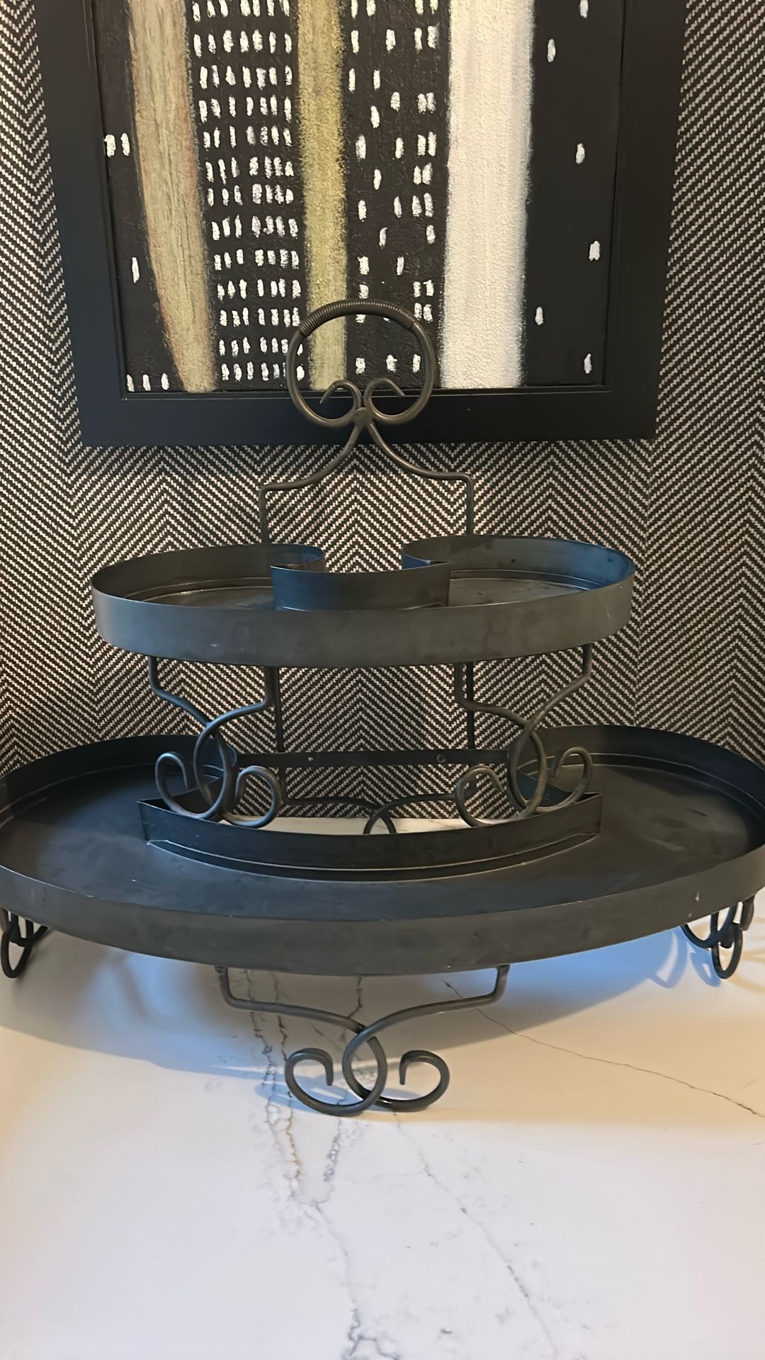 Antique Metal Storage Tray/ Shelf