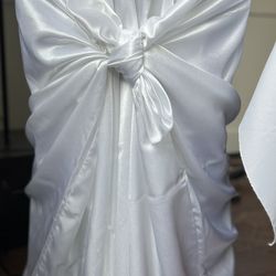 White satin wedding chair covers for wedding party banquet ceremony