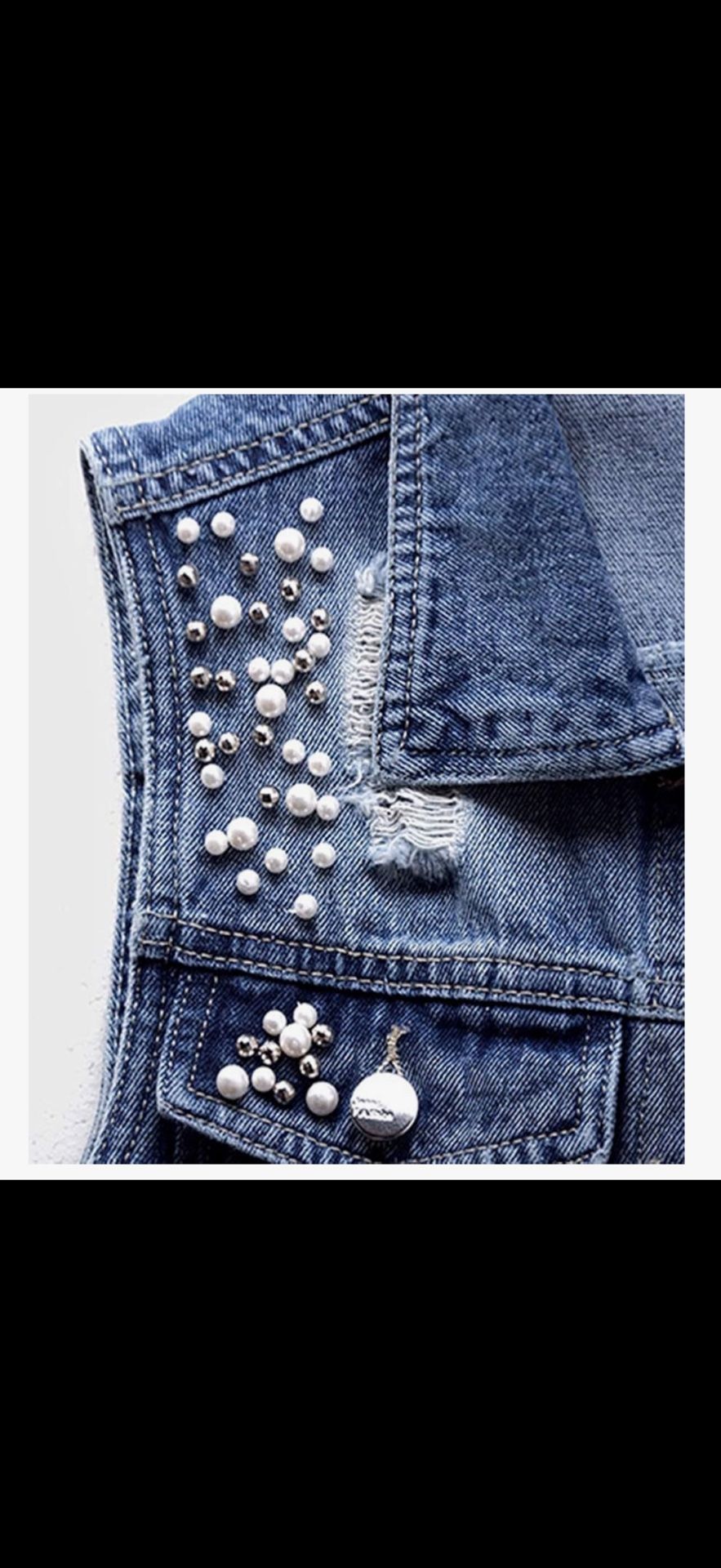 Sparkle Jean Jacket Vest / Women’s size medium