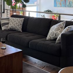 Dania tufted sofa & armchair. Great condition. 