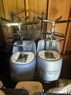 Admiral Chrome Inc. Vintage Light Blue Bar Stool Seat