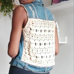 FREE PEOPLE Distressed Vest Size X Small