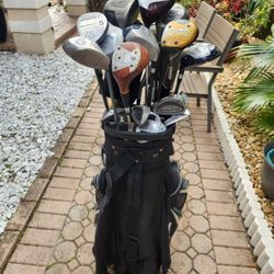 golf clubs and bag 