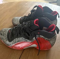 Nike Air Flightposite Zebra Black Red Silver High Top Sneaker Men Size 8