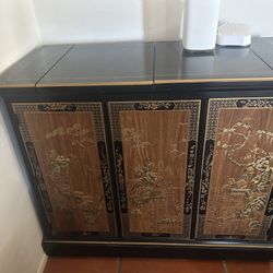 Vintage Oriental Bar Cabinet