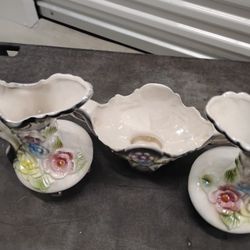 Antique Wash Bowl And Vases