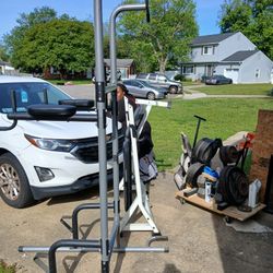 Weight Bench,  Pull Up Machine