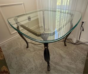 Square glass top end table