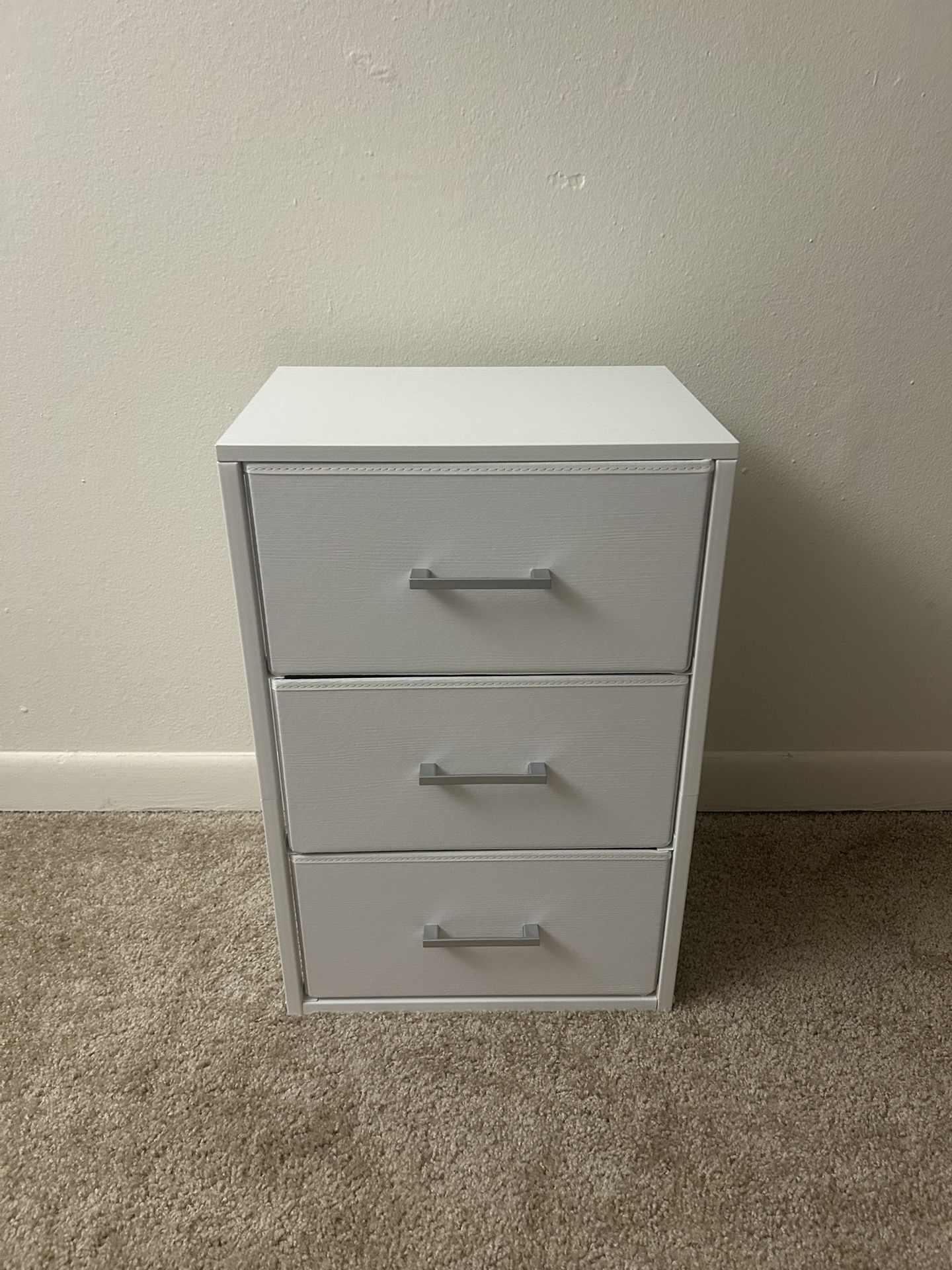 BOLUO Closet Drawers White Fabric 3 Drawer Small Dresser