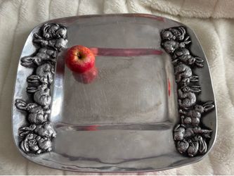 Polished metal Rabbit Serving tray, Large