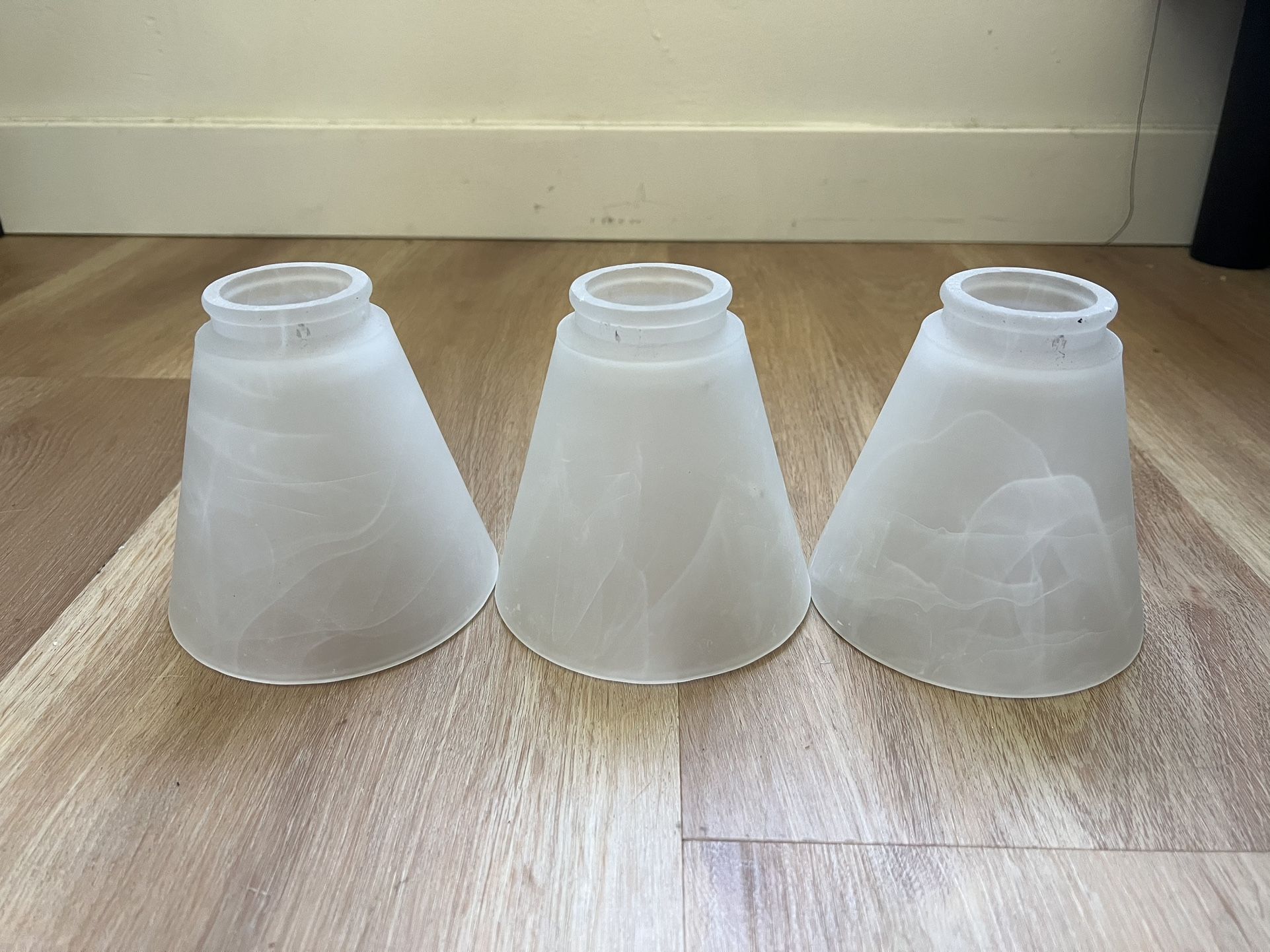 3 White Marble Bathroom Sconce Glasses