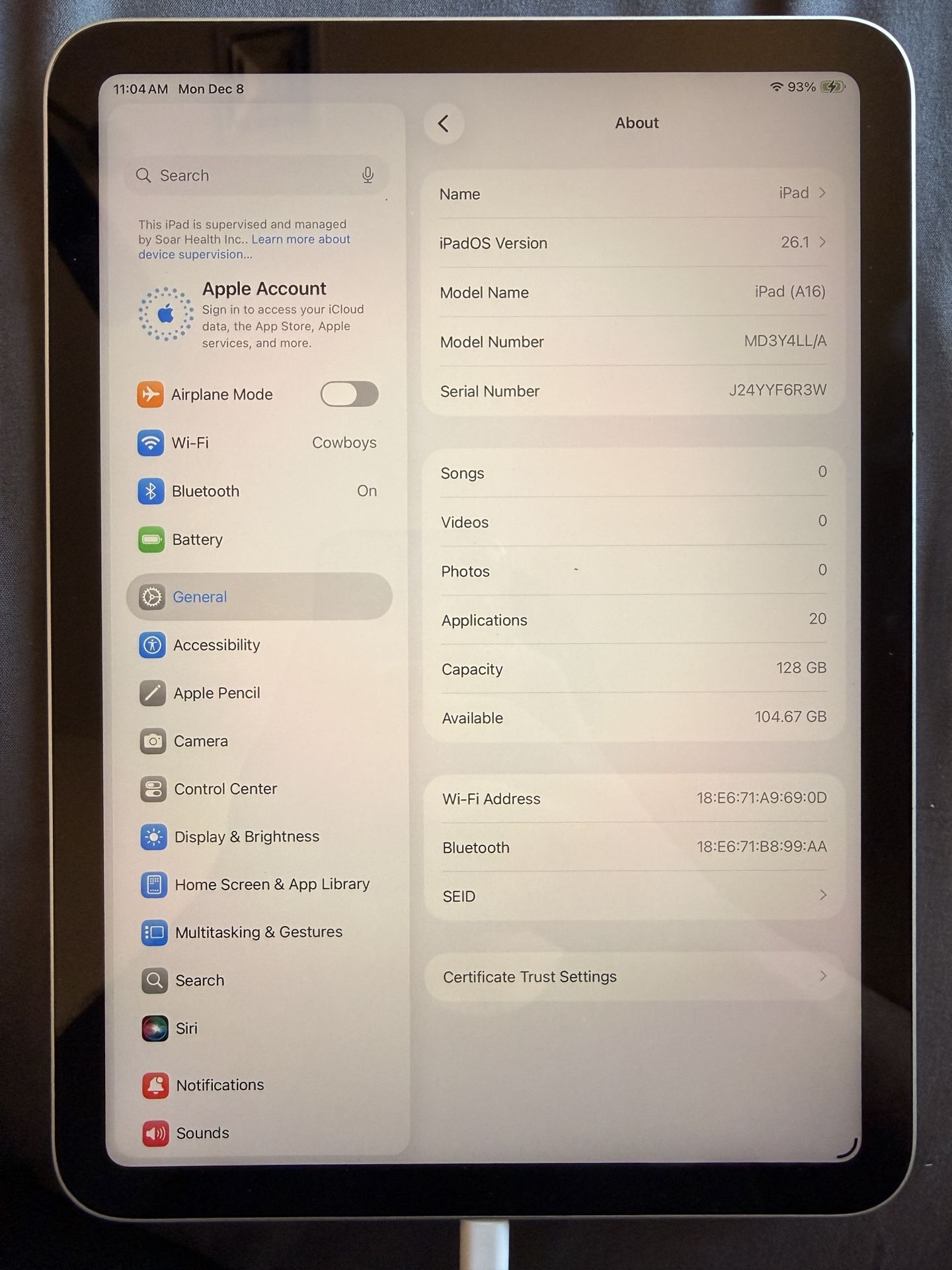 Apple iPad A16 11-inch 2025 Model 128GB