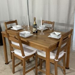 Compact Kitchen Dining Table & 4 Chairs 