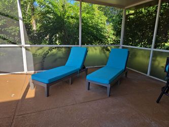 Outdoor Chaise Lounge Chairs with Cushions – Set of 2