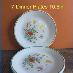 Vintage Wildflower Corningware Plates (7 Dinner & 7 Salad)