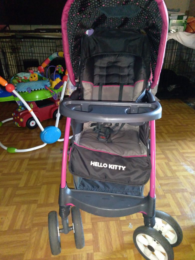 Hello kitty little girl stroller
