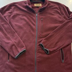 2XL The Foundry Supply Fleece Zipper Burgundy Jacket Mens Fall Winter Jacket 