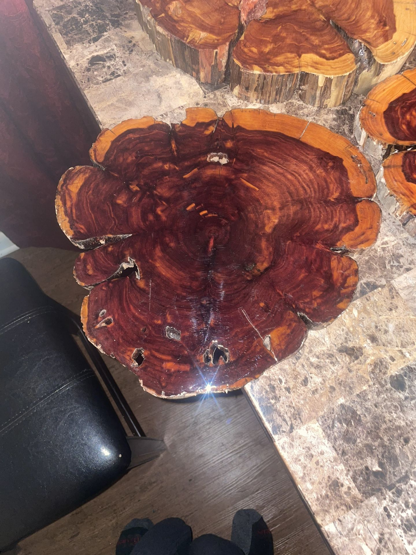 Cedar Slices Finished With Resin Great For Table Top Or Center Piece