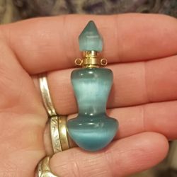 Blue Cat Eye Perfume Bottle Pendant 