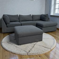 🚚DELIVERY- Large Gray Sectional Sofa W/ Ottoman Storage