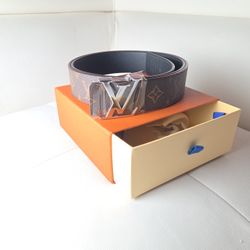 Louis Vuitton Silver Logo Brown Monogram Belt 110/44