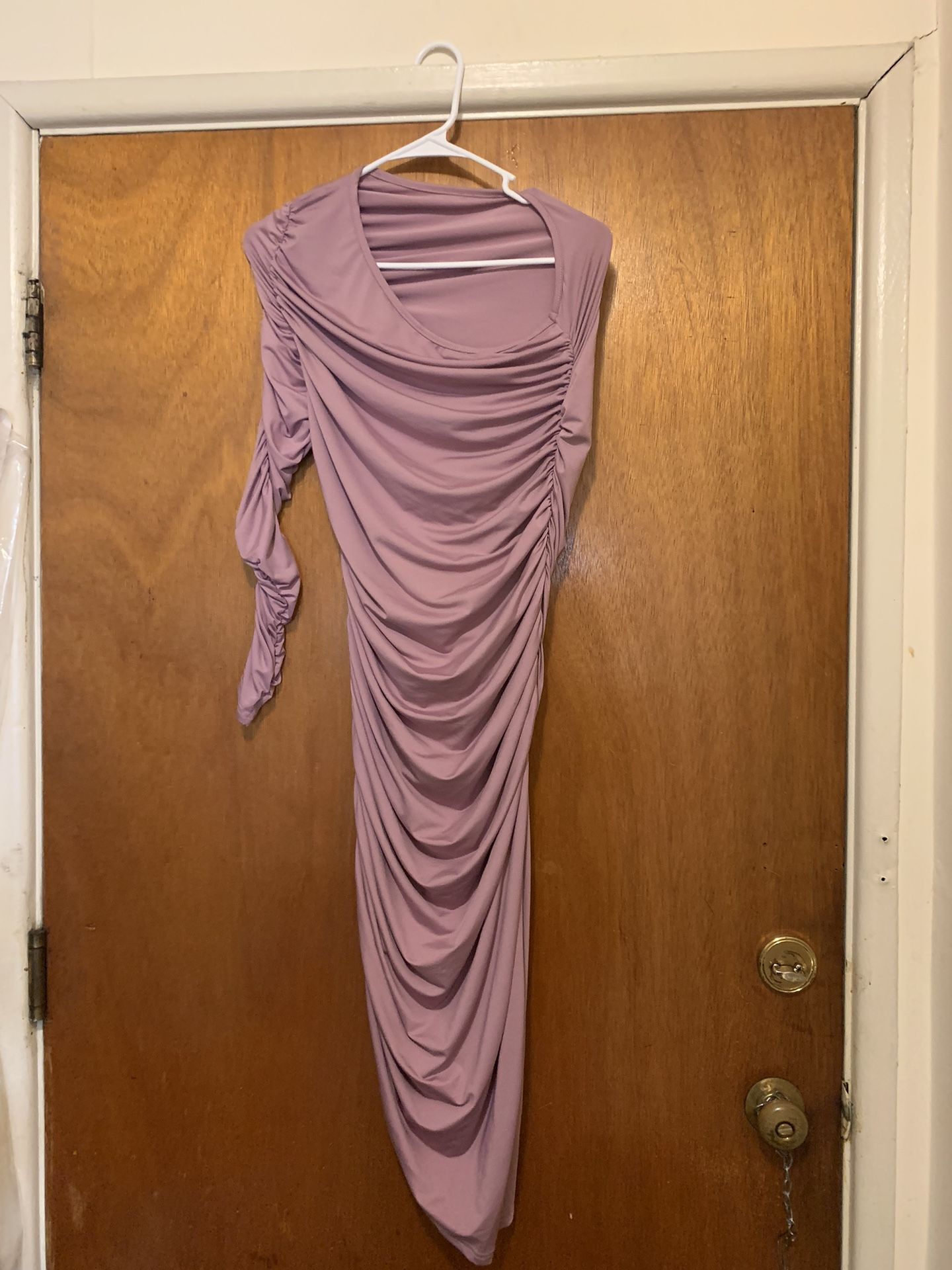 One Sleeve purple dress