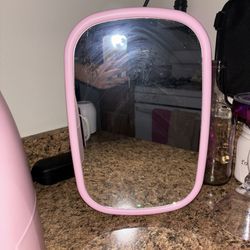 Pink Mirror Mini Fridge