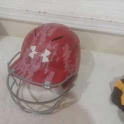 Softball Helmet With Face Guard.worn Once.never Played In.