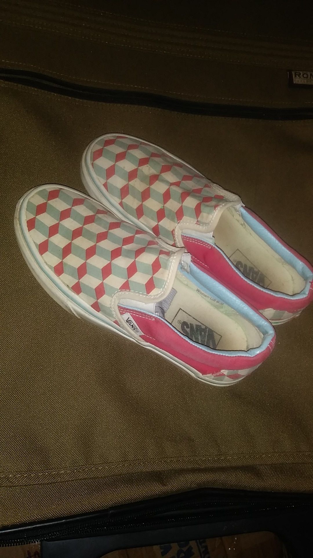 Nice Vans!! Girls slip on shoes. Size 6 womans