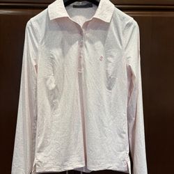 New- G/FORE Women’s Soft Pink Floral Long Sleeve Golf Shirt - Size XS