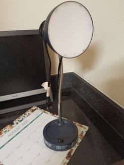 Blue LED adjustable desk lamp