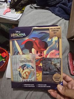 Lorcana fabled collection starter set pack and Tinker Bell promo