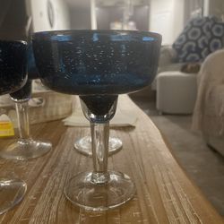 Pier One Have Blue Margarita Glasses